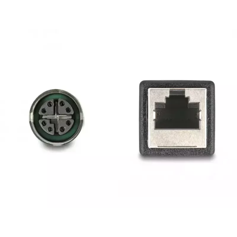 DeLOCK M12 Adapterkabel X-kodiert 8-polige Buchse auf RJ45-Buchse 50 cm