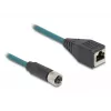 DeLOCK M12 Adapterkabel X-kodiert 8-polige Buchse auf RJ45-Buchse 50 cm