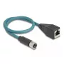DeLOCK M12 Adapterkabel X-kodiert 8-polige Buchse auf RJ45-Buchse 50 cm