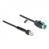 DeLOCK Spiralkabel RJ50 Stecker auf PoweredUSB Stecker 12 V 3 m Schwarz
