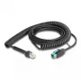 DeLOCK Spiralkabel RJ50 Stecker auf PoweredUSB Stecker 12 V 3 m Schwarz