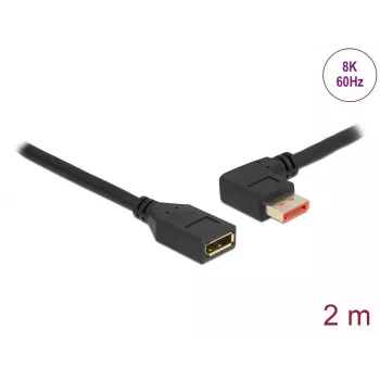 DisplayPort-Verlängerungskabel DeLOCK 87075 2 m 90° links abgewinkelt