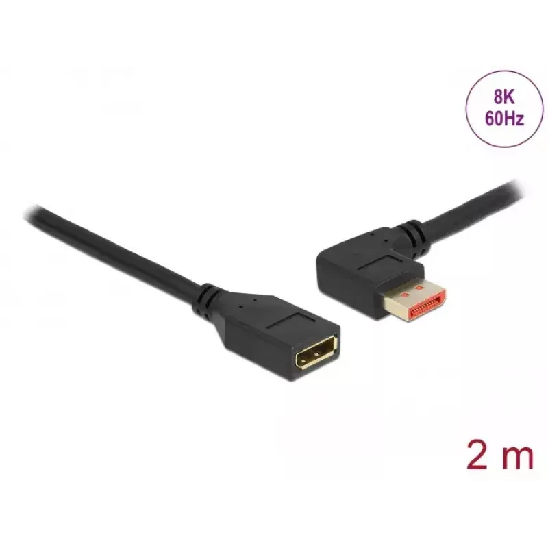 DisplayPort-Verlängerungskabel DeLOCK 87075 2 m 90° links abgewinkelt