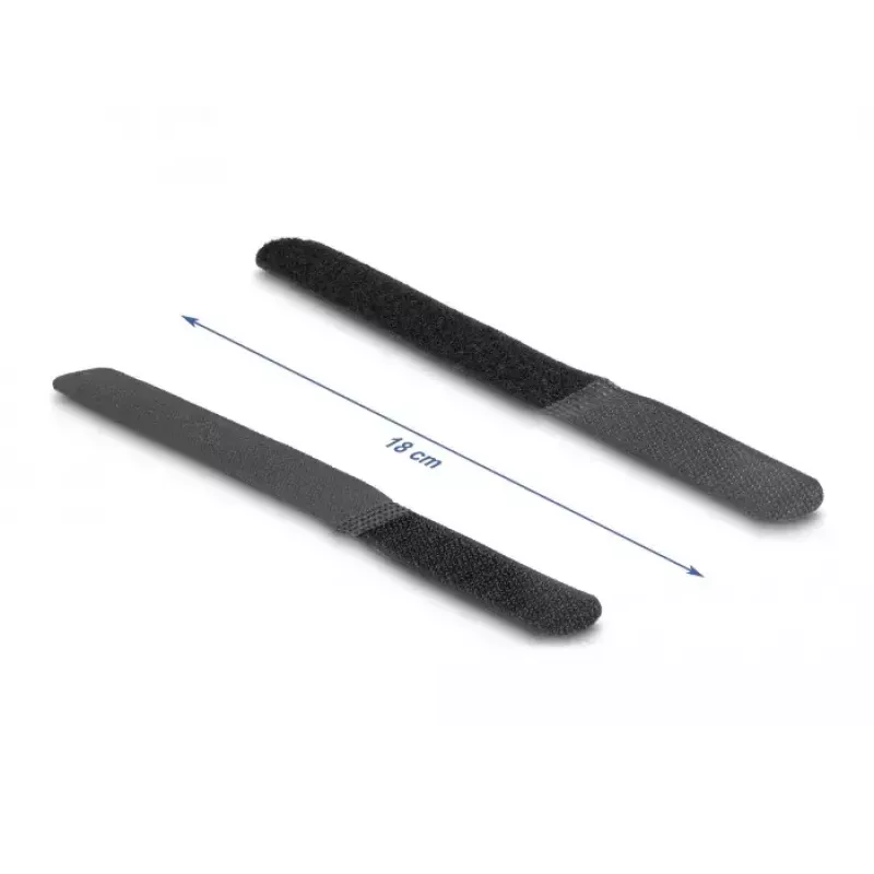 Klett-Kabelbinder DeLOCK 19110 180x20mm schwarz 10 Stück
