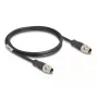 Netzwerkkabel DeLOCK M12 Kabel X-kodiert 8-polig Stecker auf Stecker Cat5e 1 m Schwarz