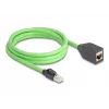 Netzwerkkabel DeLOCK RJ45 Cat.6A Stecker auf Buchse 2m grün