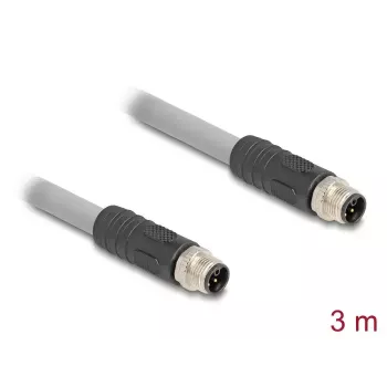 DeLOCK 80534 Sensor-/Aktorkabel 3 m RST M12 Grau