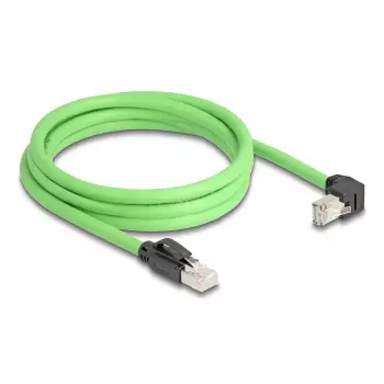 Netzwerkkabel DeLOCK RJ45 Cat.6A Stecker zu Stecker nach unten abgewinkelt 2 m grün