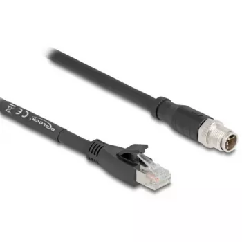 Netzwerkkabel DeLOCK 80580 M12 RJ-45 Cat5e 3 m Schwarz