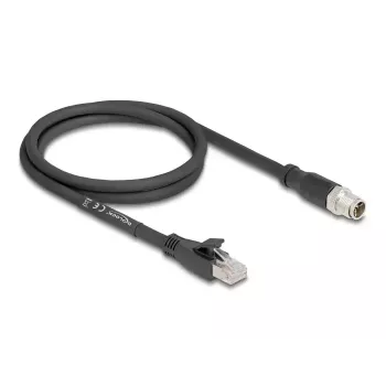 Netzwerkkabel DeLOCK 80577 M12 auf RJ-45 Cat5e 1m Schwarz