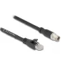 Netzwerkkabel DeLOCK 80577 M12 auf RJ-45 Cat5e 1m Schwarz