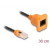 Netzwerkkabel DELOCK 90803 Cat5e U/UTP RJ-45 zu RJ-45 Schwarz/Orange 0,3 m