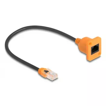 Netzwerkkabel DELOCK 90803 Cat5e U/UTP RJ-45 zu RJ-45 Schwarz/Orange 0,3 m