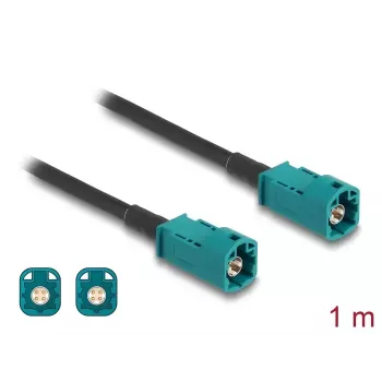 Koaxialkabel DELOCK 90678 HSD Z auf HSD Z, 1 m, schwarz/blau