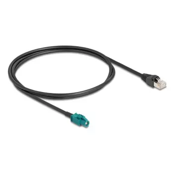Koaxialkabel DELOCK 90697 — 1 m, HSD Z auf RJ-45, Schwarz/Blau