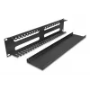 Kabelmanagement-Routing-Panel 19 Zoll 2U DELOCK Metall schwarz mit 4 Öffnungen