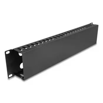 Kabelmanagement-Routing-Panel 19 Zoll 2U DELOCK Metall schwarz mit 4 Öffnungen
