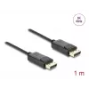 DELOCK Koaxial-DisplayPort-Kabel 8K 60 Hz, DisplayPort–DisplayPort, 1 m, schwarz, geflochtener Mantel
