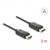 DELOCK Koaxiales DisplayPort-Kabel 8K 60 Hz, DisplayPort auf DisplayPort, 2 m, schwarz, geflochten