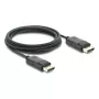 DELOCK Koaxiales DisplayPort-Kabel 8K 60 Hz, DisplayPort auf DisplayPort, 2 m, schwarz, geflochten