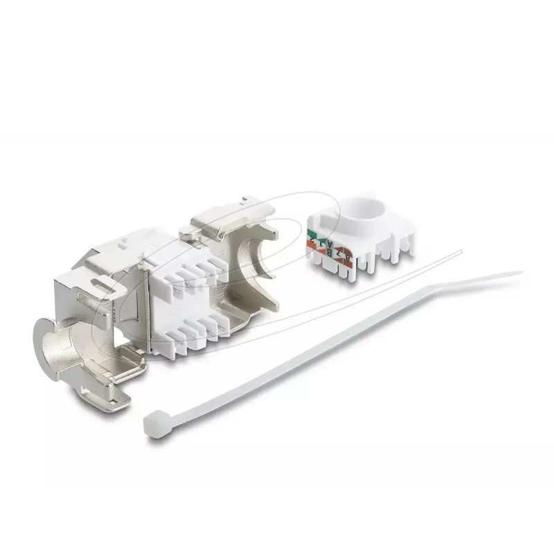 Keystone-Modul DELOCK 90938 – RJ-45 Cat.6A geschirmt flach, weiß