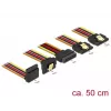 SATA-Kabel DeLOCK 60149 0,5 m SATA 15-pin 4 x SATA 15-pin Schwarz Orange Rot Gelb