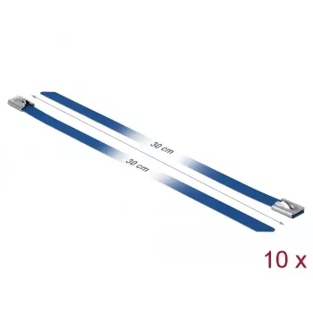 Kabelbinder DeLOCK 18798 Stahl Blau 300 mm 10 Stück