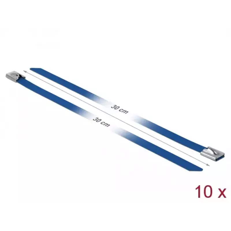 Kabelbinder DeLOCK 18798 Stahl Blau 300 mm 10 Stück