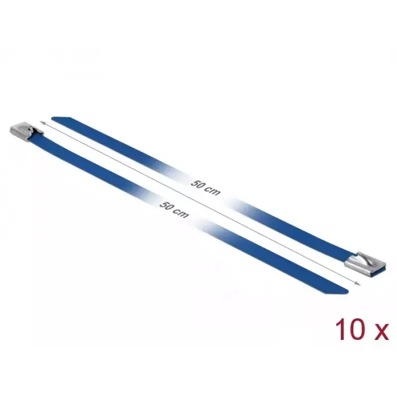 Kabelbinder DeLOCK 18800 Stahl Blau 500mm 10 Stück