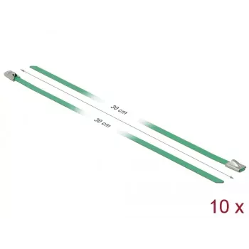 Kabelbinder DeLOCK 18802 Stahl Grün 300mm 10 Stück