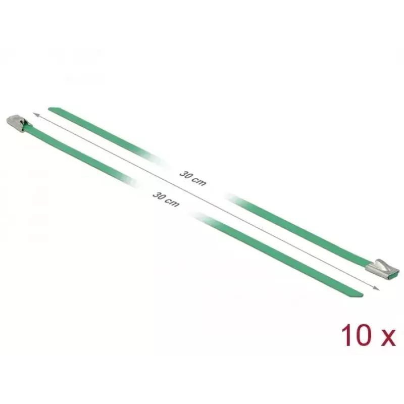 Kabelbinder DeLOCK 18802 Stahl Grün 300mm 10 Stück