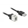 Keystone-Modul DeLOCK 86391 USB C Flach Schwarz Weiß