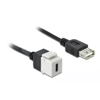 Keystone-Modul DeLOCK 86391 USB C Flach Schwarz Weiß