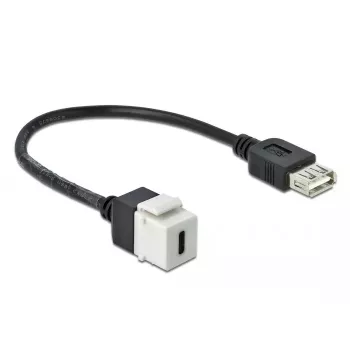 Keystone-Modul DeLOCK 86391 USB C Flach Schwarz Weiß