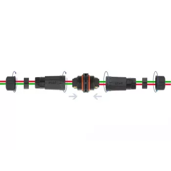 Stromkabelverbinder DELOCK 86912, gerade, 85–260 V, schwarz, 25 × 114 mm, 1 Stück