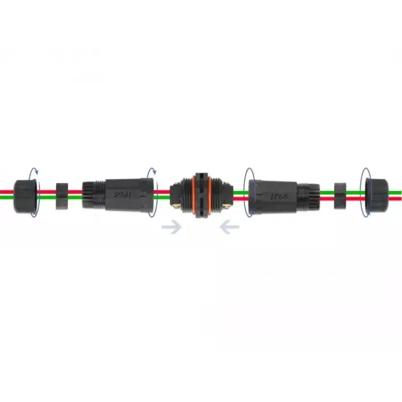 Stromkabelverbinder DELOCK 86912, gerade, 85–260 V, schwarz, 25 × 114 mm, 1 Stück