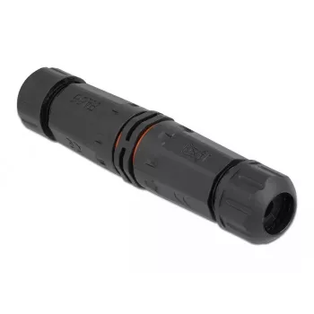 Stromkabelverbinder DELOCK 86912, gerade, 85–260 V, schwarz, 25 × 114 mm, 1 Stück