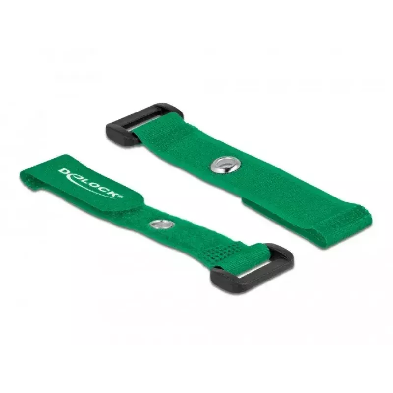 Klett-Kabelbinder DeLOCK 19541 Grün 150 mm 5 Stück