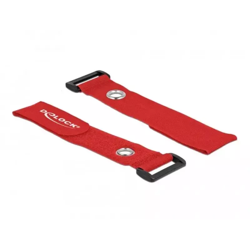 Klett-Kabelbinder DeLOCK 19550 Rot 3 Stück