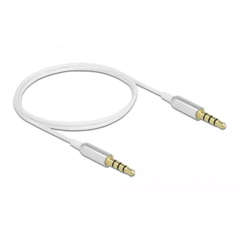 Audiokabel DeLOCK 66073 0,5 m 3,5 mm Silber Weiß