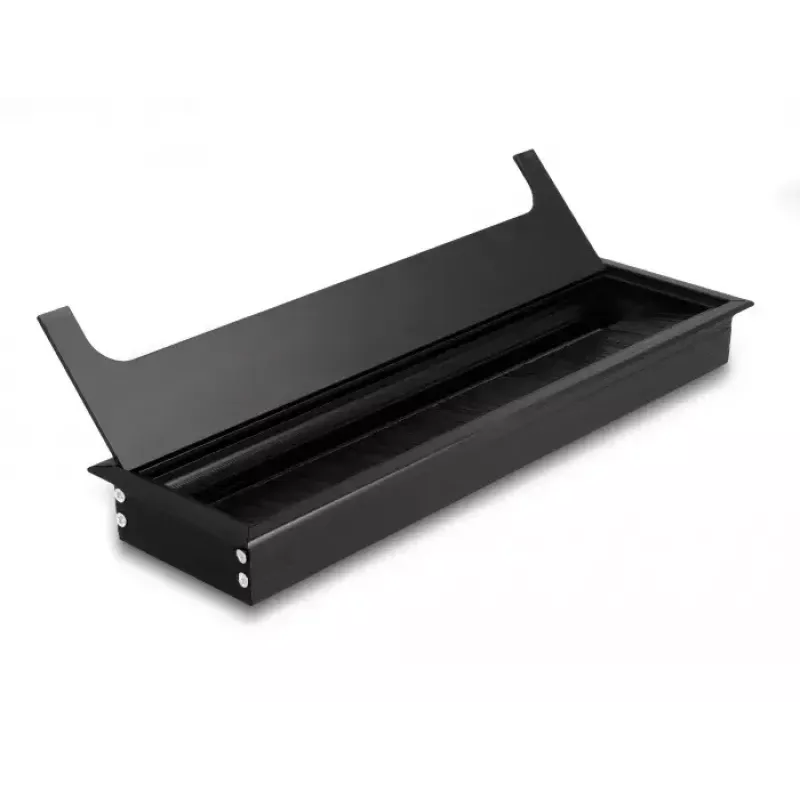 Kabeldurchlass DELOCK 66857 für Schreibtisch, schwarz, 80×280×28 mm, 1 Stück