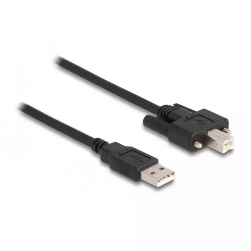 DeLOCK Kabel USB 2.0 Typ-A Stecker auf Typ-B Stecker mit Schrauben 1 m
