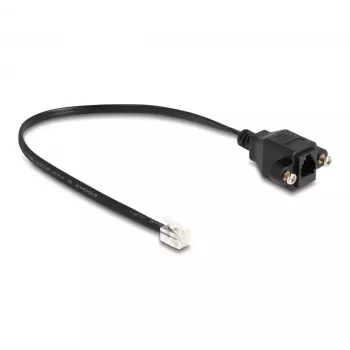 DeLOCK Kabel RJ10-Stecker auf RJ10-Buchse 30 cm schwarz