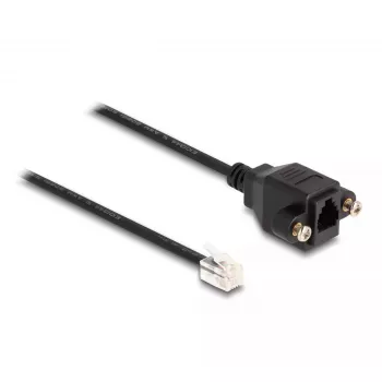 DeLOCK Kabel RJ10-Stecker auf RJ10-Buchse 30 cm schwarz