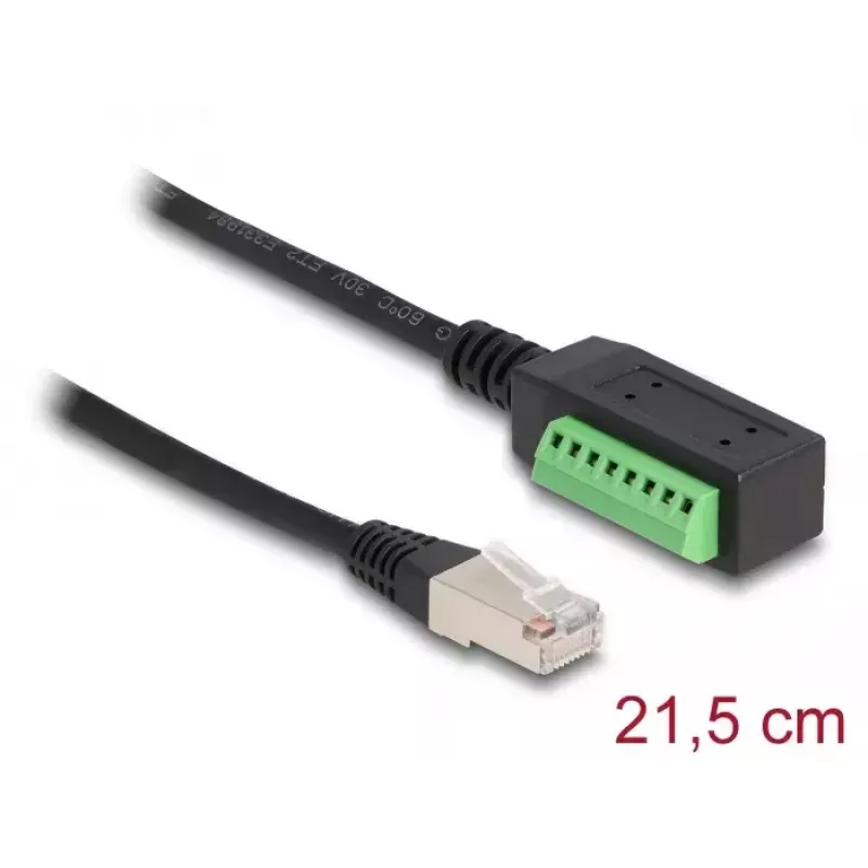 DeLOCK RJ45-Kabel Kat.5e-Stecker auf Klemmleistenadapter 21,5 cm