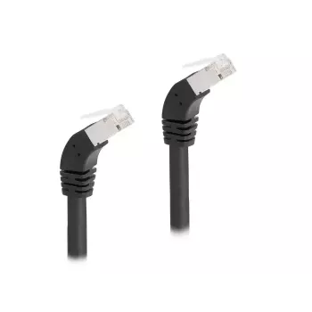 DeLOCK RJ45-Netzwerkkabel Kat.6A S/FTP 45° nach unten abgewinkelt 1 m schwarz