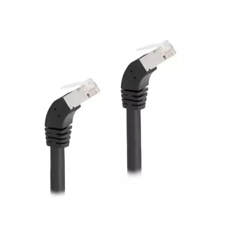DeLOCK RJ45-Netzwerkkabel Kat.6A S/FTP 45° nach unten abgewinkelt 1 m schwarz
