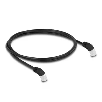 DeLOCK RJ45-Netzwerkkabel Kat.6A S/FTP 45° nach unten abgewinkelt 1 m schwarz