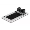 DeLOCK Kabeleinführung mit Bürste und 2 x RJ45 Keystone-Modul Cat.6 Aluminium