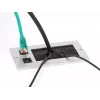 DeLOCK Kabeleinführung mit Bürste und 2 x RJ45 Keystone-Modul Cat.6 Aluminium